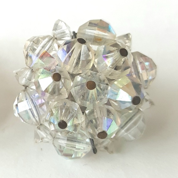 1950s Vintage Clip on Earrings Retro Crystals Laguna B - Picture 6 of 6